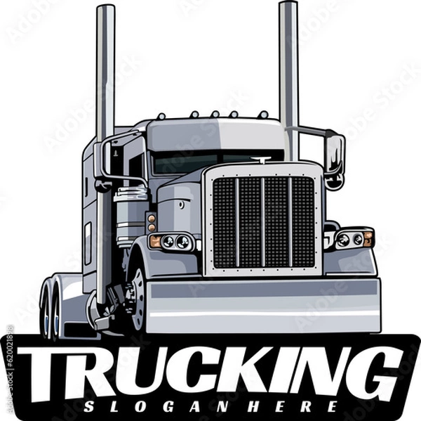 Obraz truck semi logo design vector
