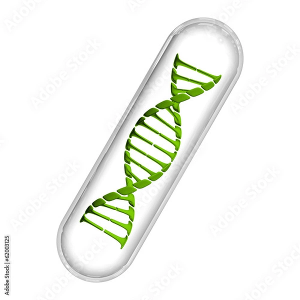 Fototapeta Kapsuła DNA - zielono-biała