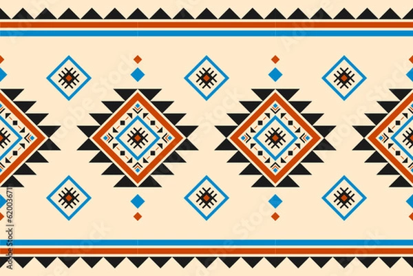 Obraz Carpet tribal pattern art. Geometric ethnic seamless pattern traditional. American, Mexican style. Design for background, wallpaper, illustration, fabric, clothing, carpet, textile, batik, embroidery.