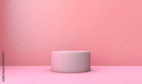 Fototapeta 3D Podium Minimalist Cylinder Pedestal Product Display Presentation Platform Stage 