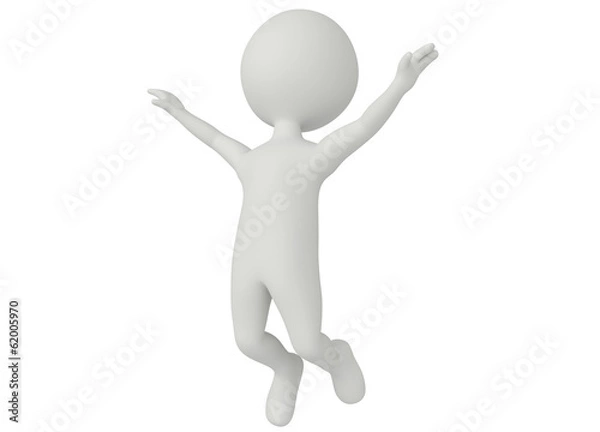 Obraz 3d humanoid character jumping