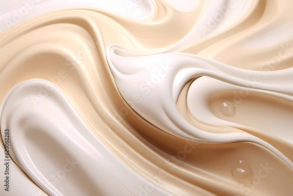 Fototapeta Luxury skincare captured as a swirling cosmetic milk liquid, epitomizing smoothness and purity, excellent for a beauty and wellness-focused project, generative ai