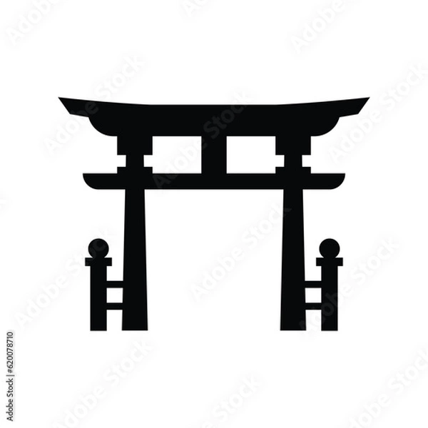 Fototapeta Torii gate Icon design. isolated on white background. vector illustration
