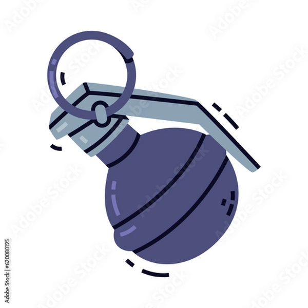 Obraz Grenade as Explosive Weapon Thrown by Hand Vector Illustration