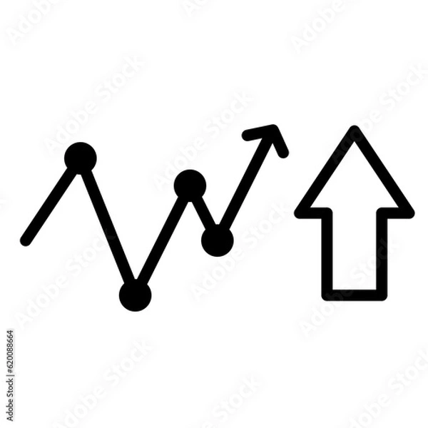 Fototapeta sales up graphical chart with arrow