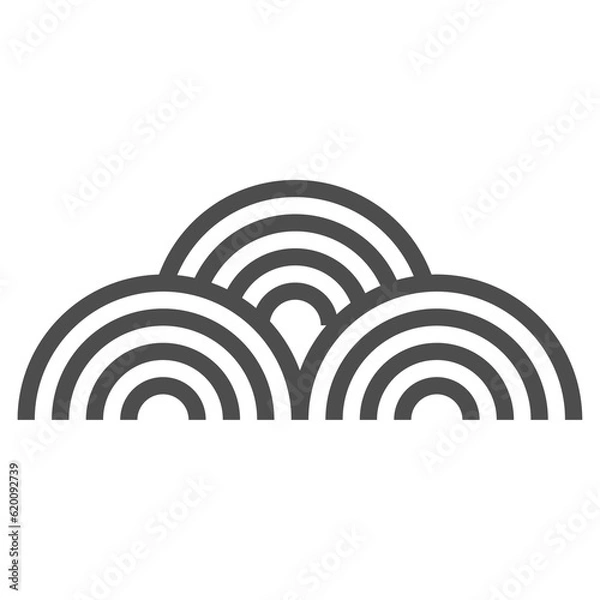 Fototapeta Korea traditional pattern outline icon. Linear symbol.