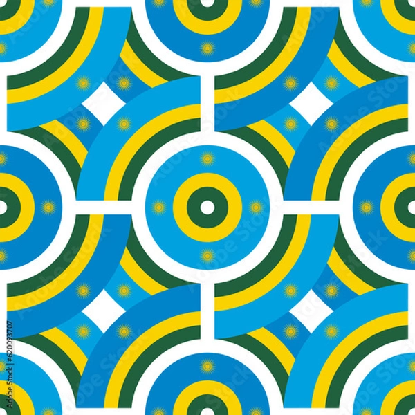 Fototapeta rwanda flag pattern. tracery design. african background. vector illustration