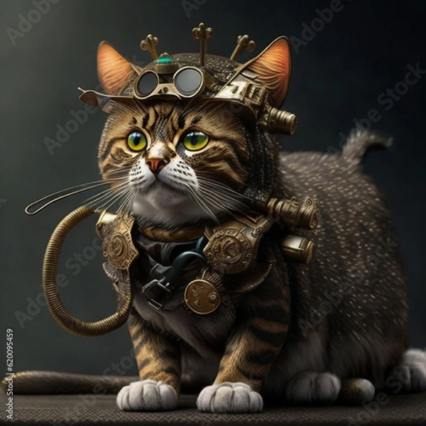 Obraz black and white cat