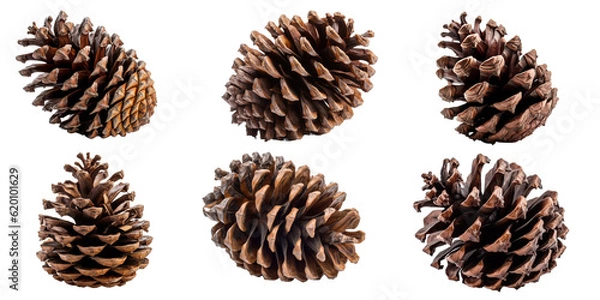Fototapeta Set of cones isolated on a transparent background. Generative AI.