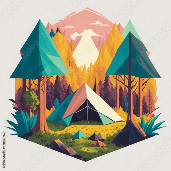 Obraz camping in the mountains