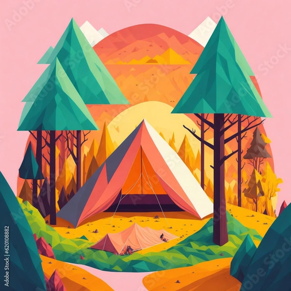 Obraz camping in the mountains