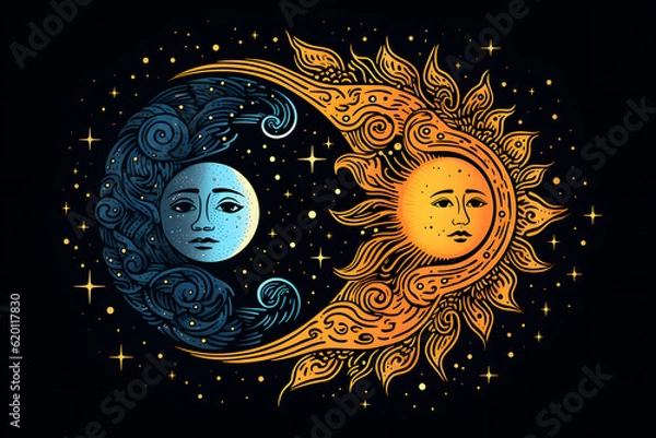 Obraz Abstract illustration sun eclipse