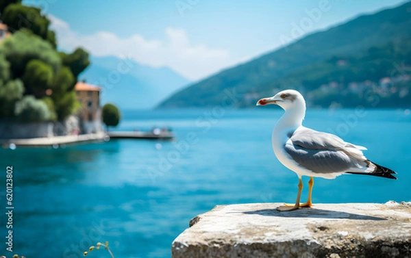 Fototapeta seagull on the pier