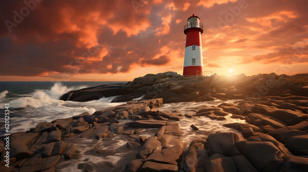 Fototapeta lighthouse on the coast