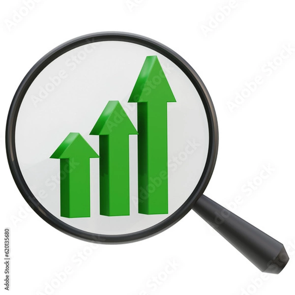 Fototapeta Graph icon. 3D render arrows.