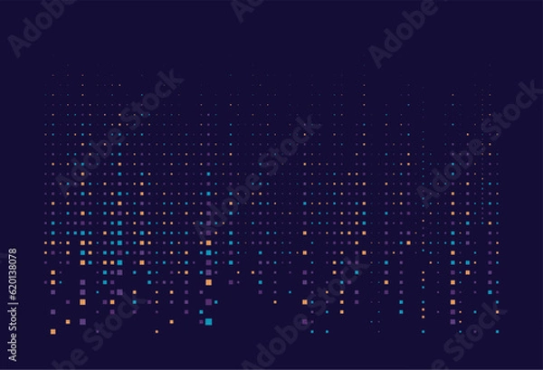 Fototapeta Pixel mosaic. Pixel decay illustration. Falling pixels. Abstract background.