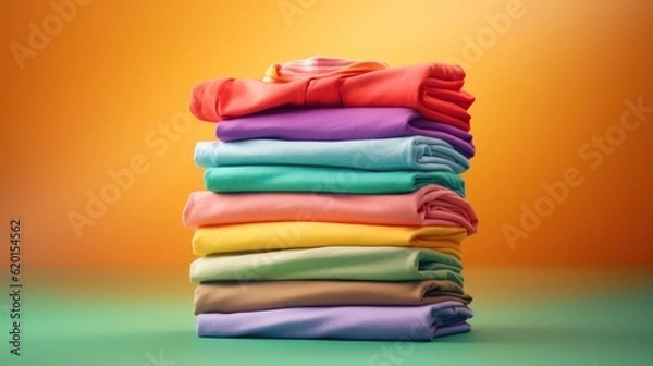 Obraz stack of colorful clothes