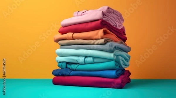 Obraz stack of colorful clothes