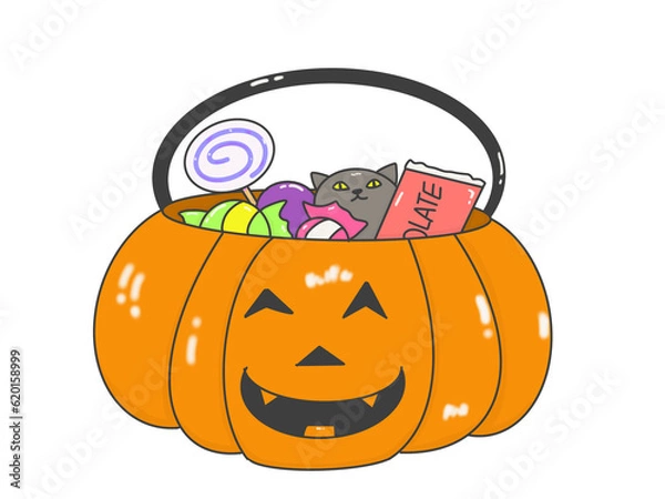 Obraz ジャックオランタンに入ったお菓子