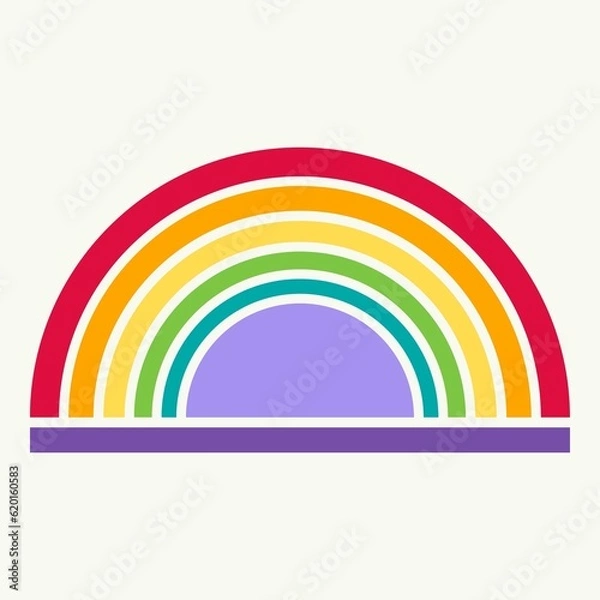 Obraz Simple Half Circle Rainbow Line