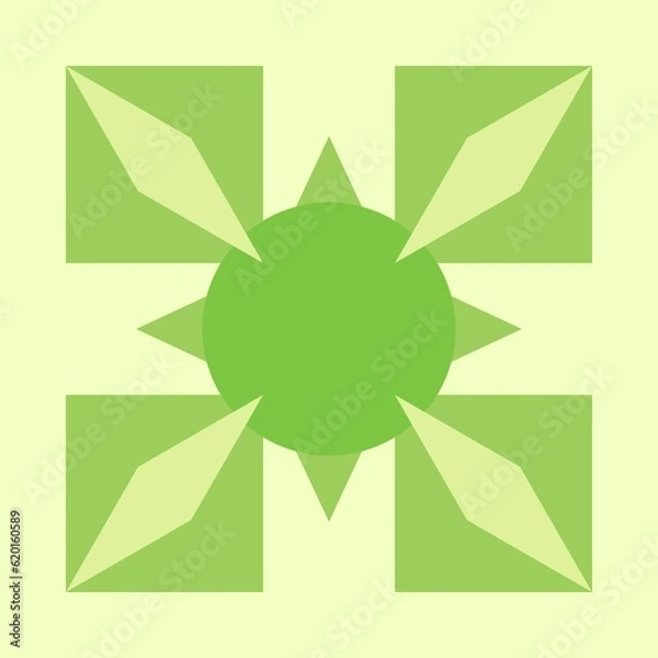 Obraz Geometric Green Thorn Top View