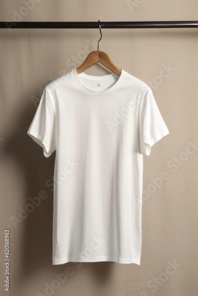 Fototapeta A blank white tshirt mockup template made with Generative AI