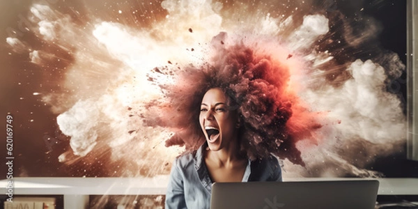 Fototapeta He released an explosive burst of energy, leaving destruction in its wake.