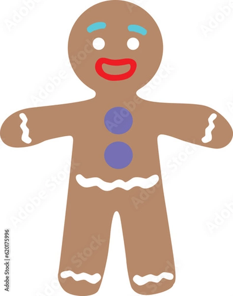 Fototapeta Vector image of a gingerbread man