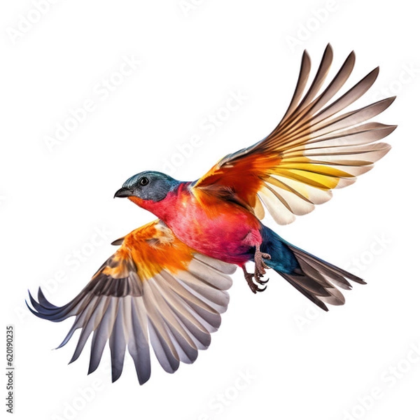 Fototapeta red winged blackbird isolated on transparent background cutout