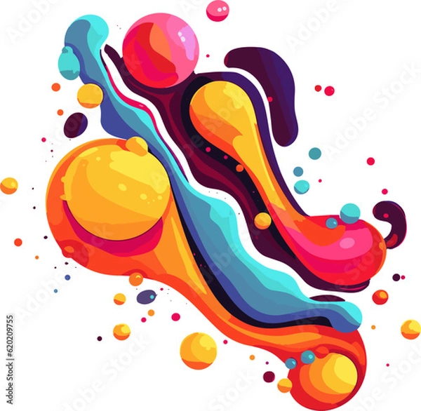 Fototapeta Liquid decorative element vibrant color for art project design, background ect