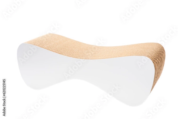 Fototapeta Bed - scratching post isolated on a white background. Pet care concept. Scratching post for a cat. Design.