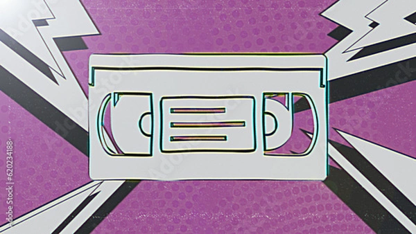 Fototapeta VHS Cassette Pop Art 80s 90s VHS Look