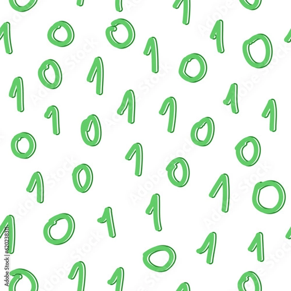 Obraz Seamless pattern with binary numbers
