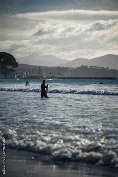 Obraz surfer on the sea