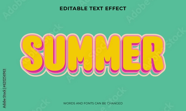 Fototapeta 3d text effect in summer style