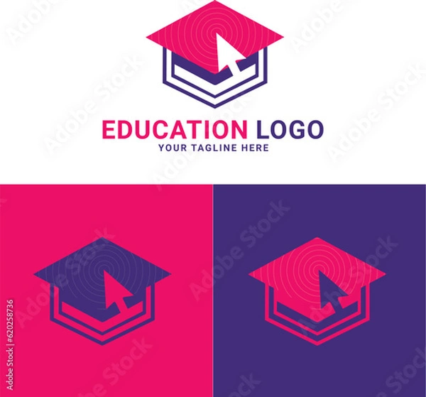 Obraz education online logo design vector