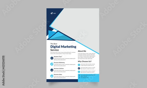 Fototapeta Business Flyer Design Template, Digital Marketing Flyer, Corporate Flyer