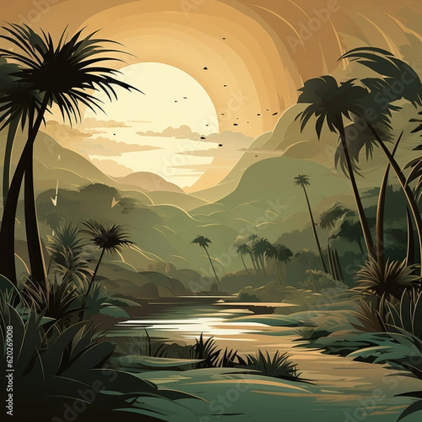 Obraz sunset in the desert