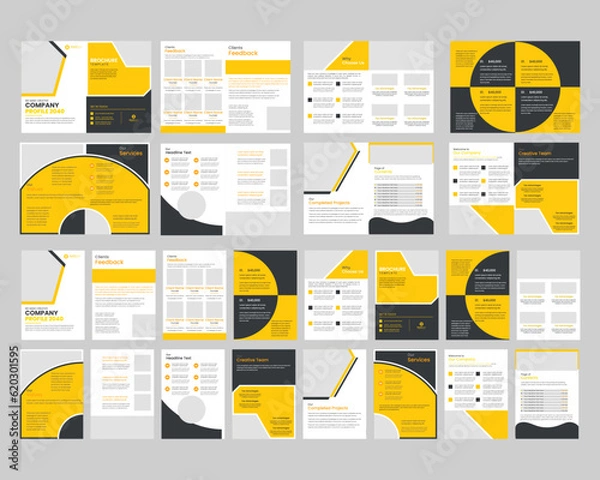 Fototapeta brochure, company profile, flyer set, website slide vector, simple banner, WEBINAR, For app, Social media, digital display style, A4, presentation, modern blog posts
