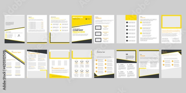 Fototapeta flyer set, brochure set, company profile set, Social media, For app, corporate, simple banner, A4, modern blog post, presentation, WEBINAR, website slide