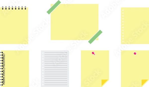 Fototapeta Writing Note Paper Icon Set