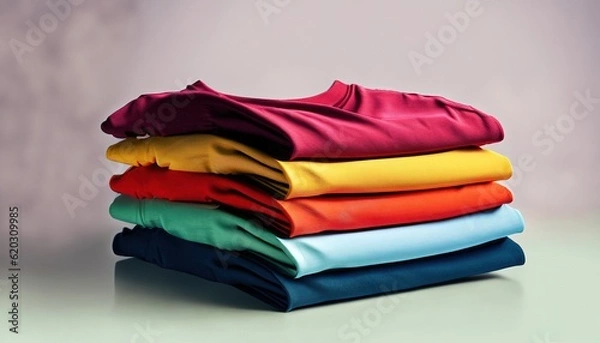 Fototapeta stack of colorful clothes