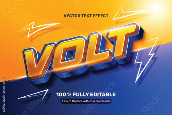 Fototapeta 3D Bold Volt Light Text Effect