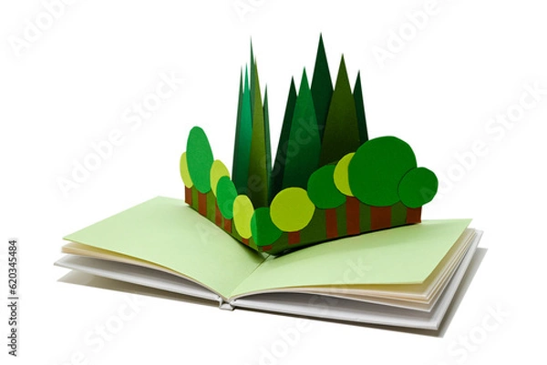 Obraz 飛び出す絵本の中の森