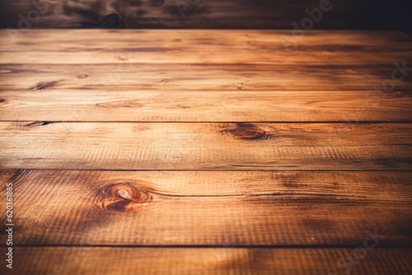 Fototapeta table with wood wall in background