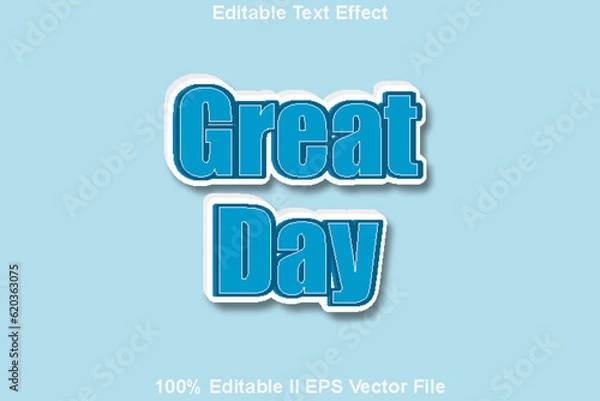 Fototapeta Great Day Editable Text Effect 3d Emboss Style