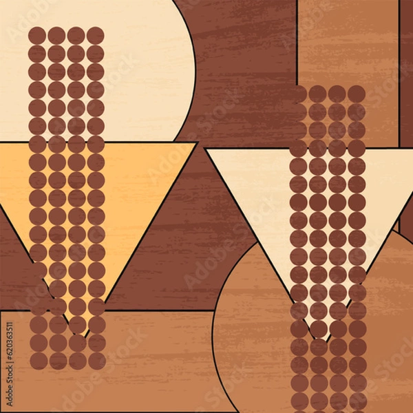 Fototapeta Geometric Shape Abstract Bold Vintage Grungy Texture Background Vector with Vintage Color Maroon
