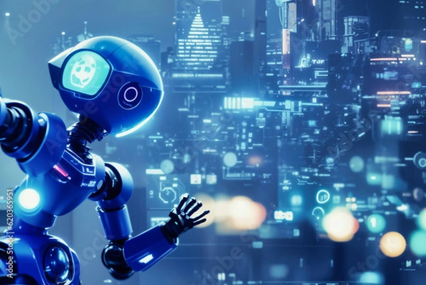 Fototapeta Futuristic Robot Scenarios - Artificial Intelligence Concepts