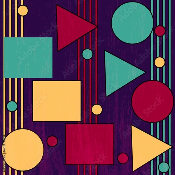 Fototapeta Geometric Shape Abstract Bold Vintage Grungy Texture Background Vector with Vintage Color Purple