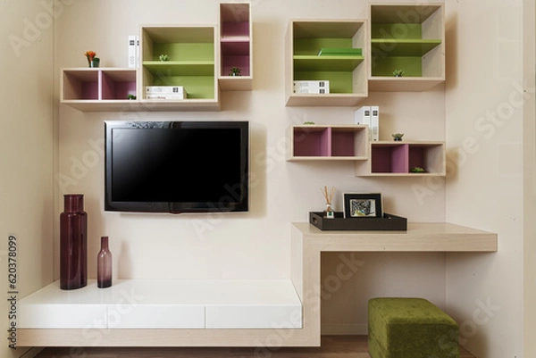 Fototapeta Interior Of Living Room Television